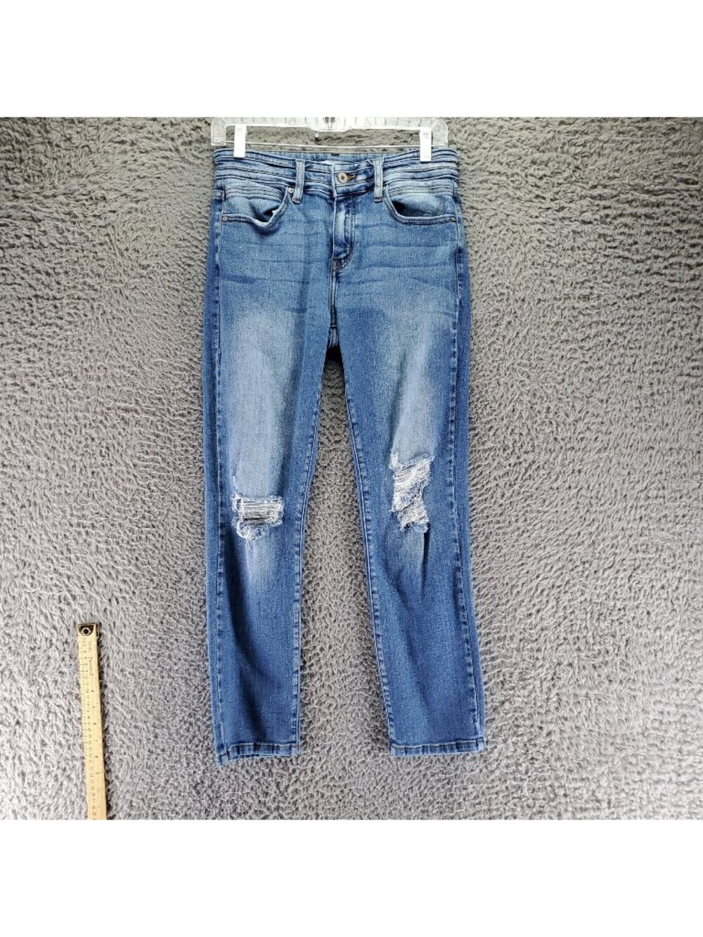 KanCan Jeans Womens 7/27 Blue Distressed Stretch Denim Ankle *Read*